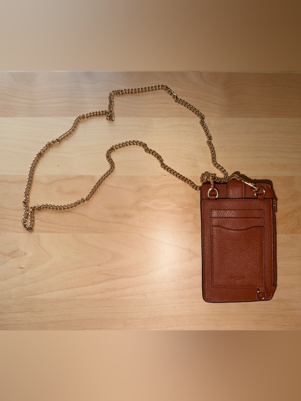 Coach pebble leather crossbody phone holder & wallet w/ zip side pocket